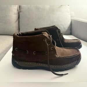 MENS’ SPERRY TOP-SIDER ‘CUTTER’ DARK BROWN LEATHER-UPPER SUEDE MID-ANKLE SHOES